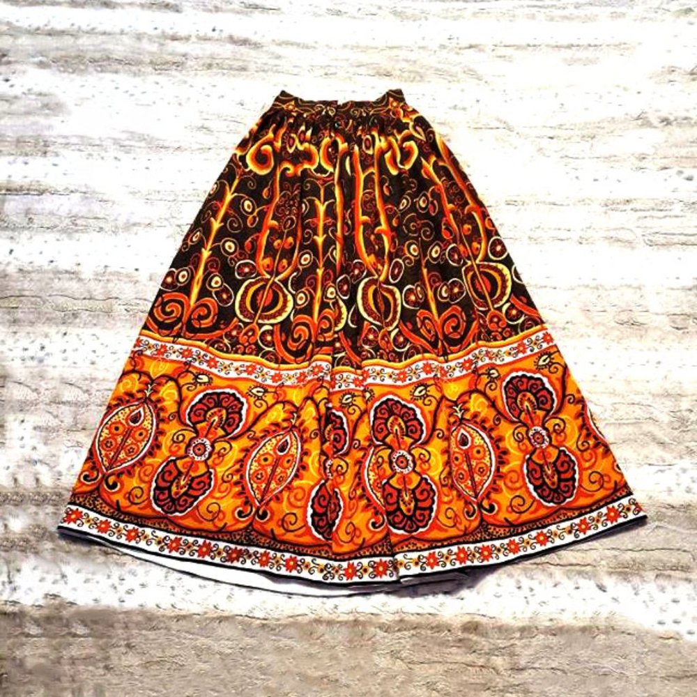 Vintage 70s Miss Mignon Psychedelic Maxi Skirt - Picture 4 of 4